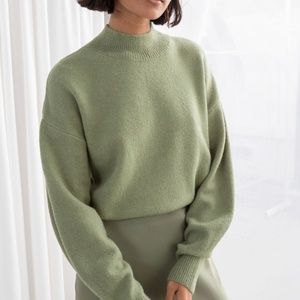 & Other Stories Mock Neck Sweater in Pistachio